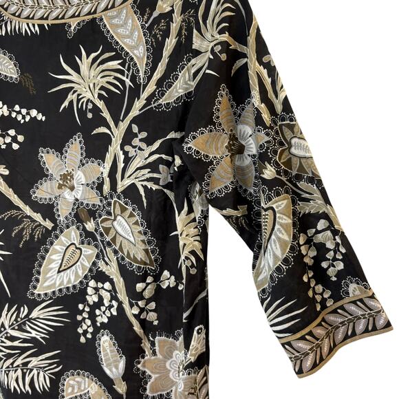 Gretchen Scott Designs Split Neck Top Women's Small Tunic 3/4 Sleeve Cotton - Picture 7 of 9